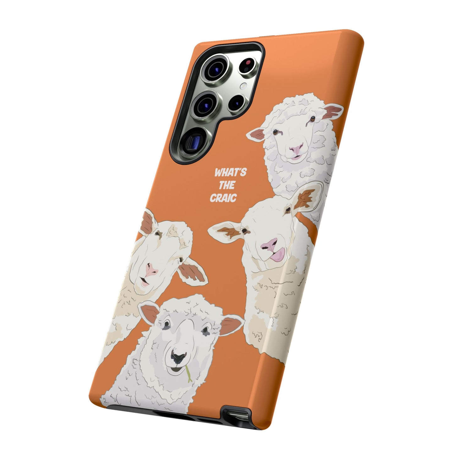 What's the Craic, Funny Sheep Burnt Orange Irish Phone Case