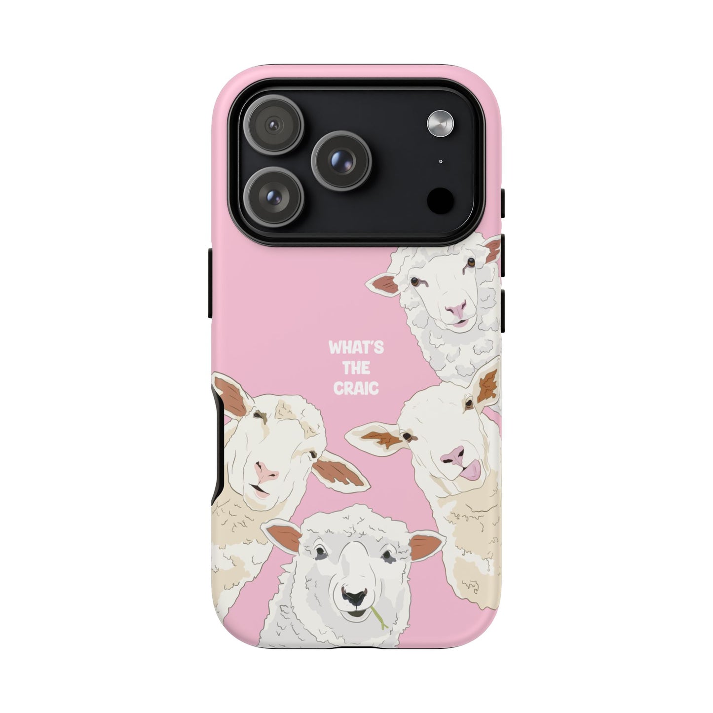 What's the Craic, Funny Sheep Pink Irish Phone Case