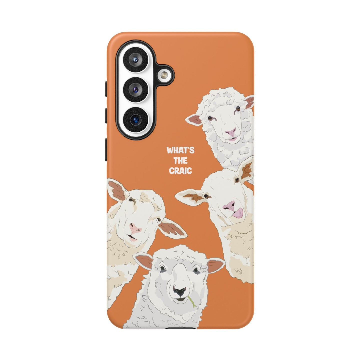 What's the Craic, Funny Sheep Burnt Orange Irish Phone Case
