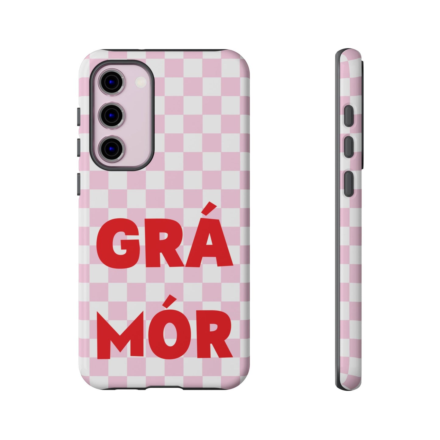 Pink Checked Grá Mór Tough Irish Phone Case