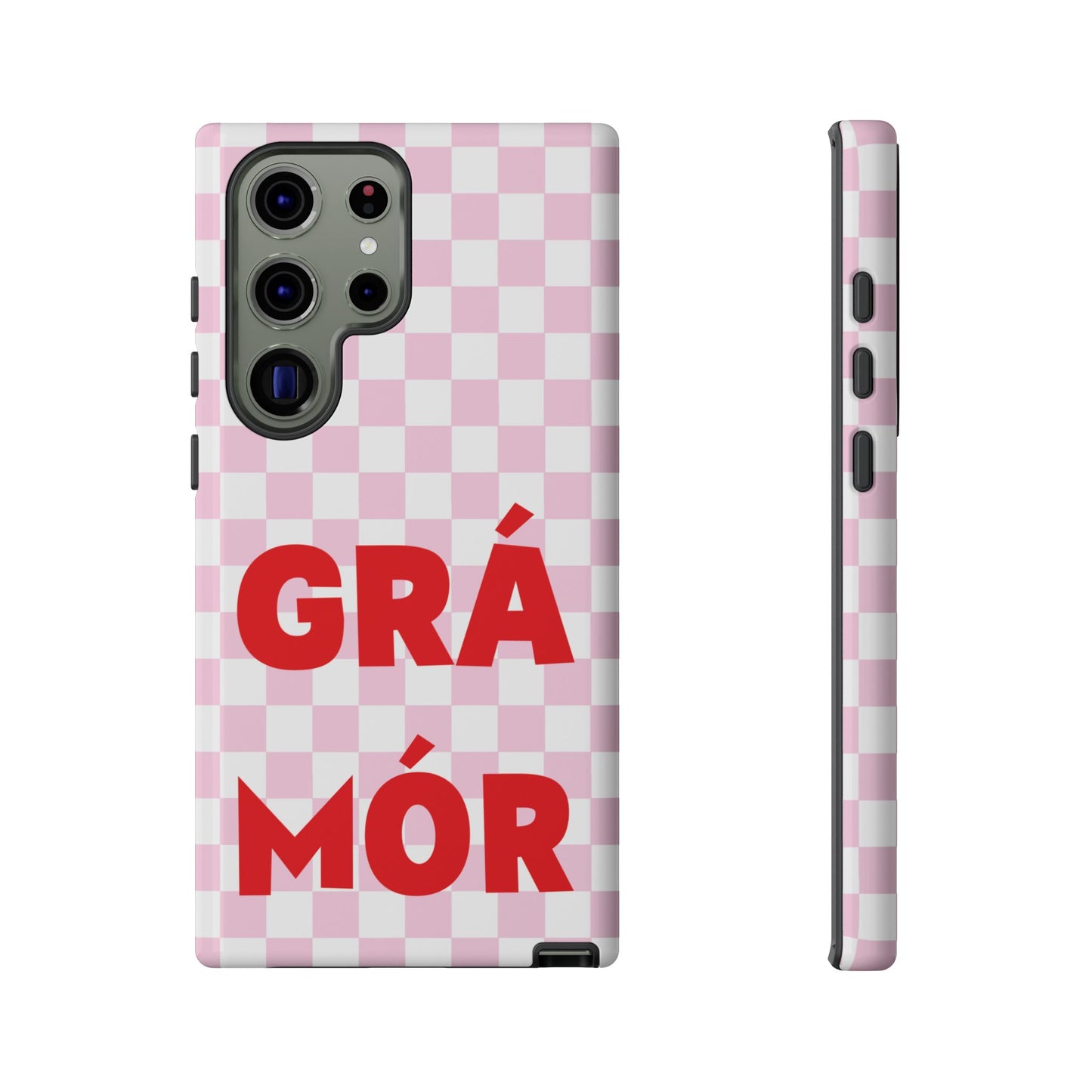Pink Checked Grá Mór Tough Irish Phone Case