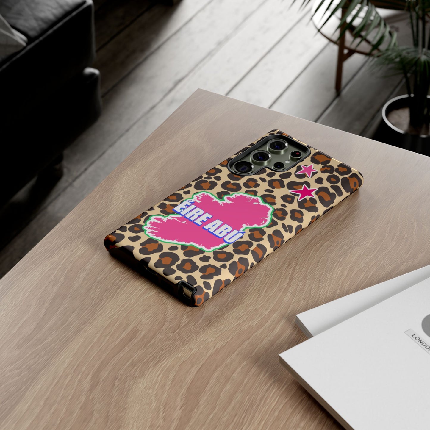 Colourful Leopard Print Design with Ireland Map Tough Irish Phone Case