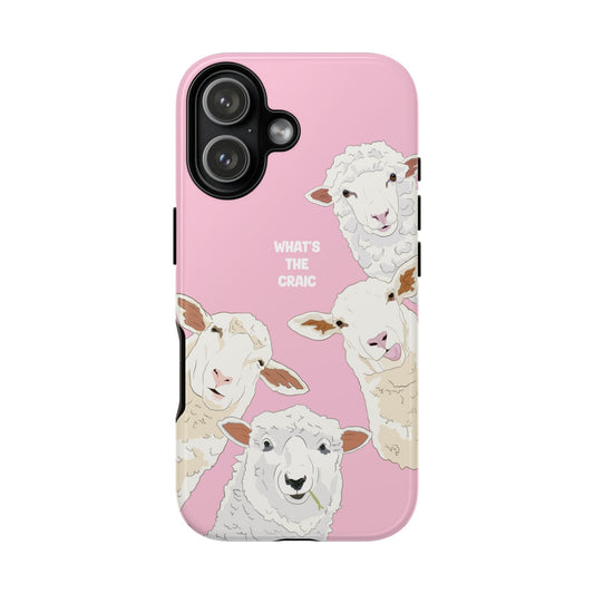 What's the Craic, Funny Sheep Pink Irish Phone Case