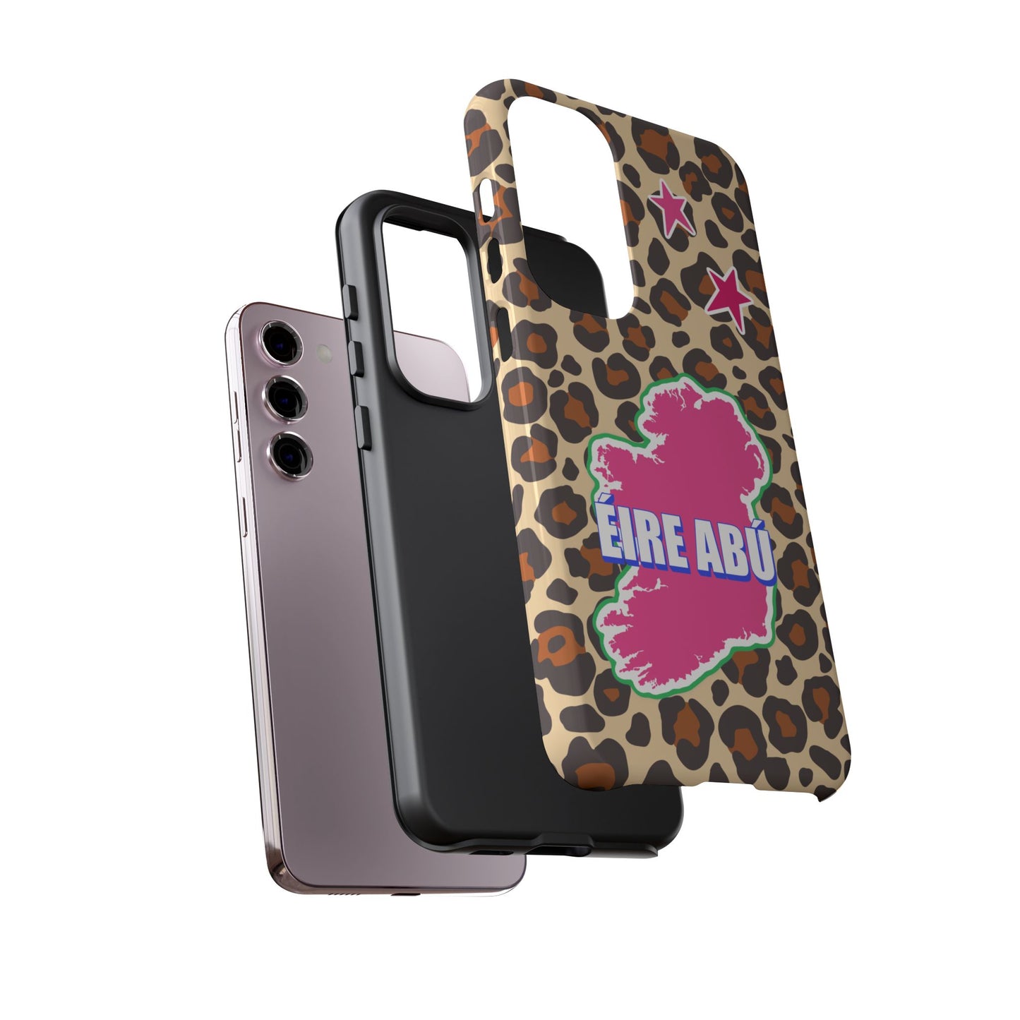 Colourful Leopard Print Design with Ireland Map Tough Irish Phone Case