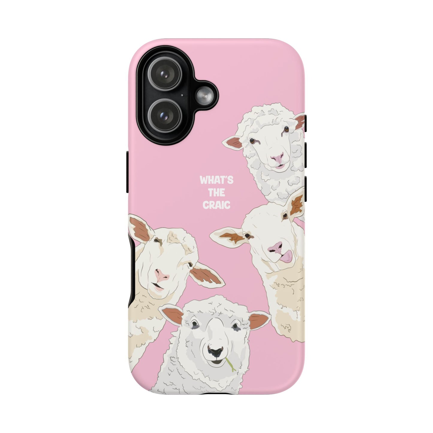 What's the Craic, Funny Sheep Pink Irish Phone Case