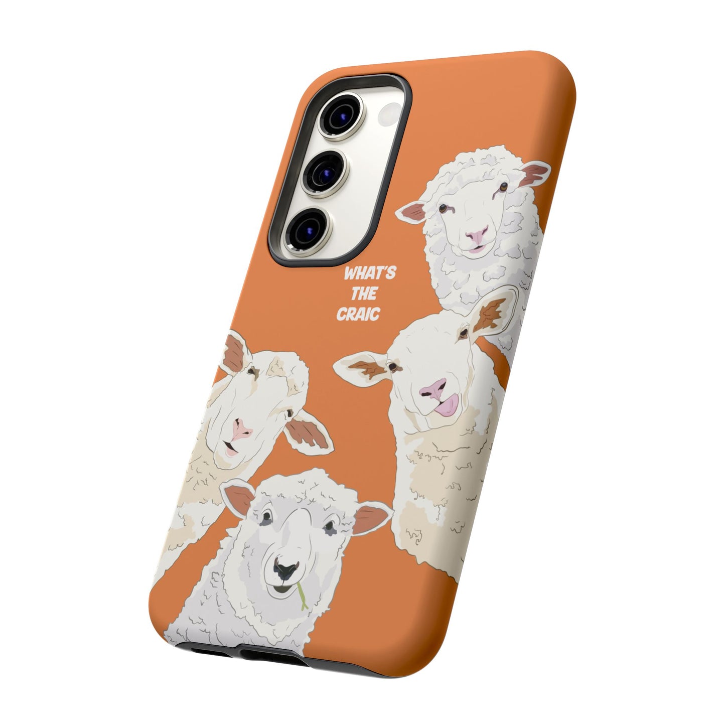 What's the Craic, Funny Sheep Burnt Orange Irish Phone Case