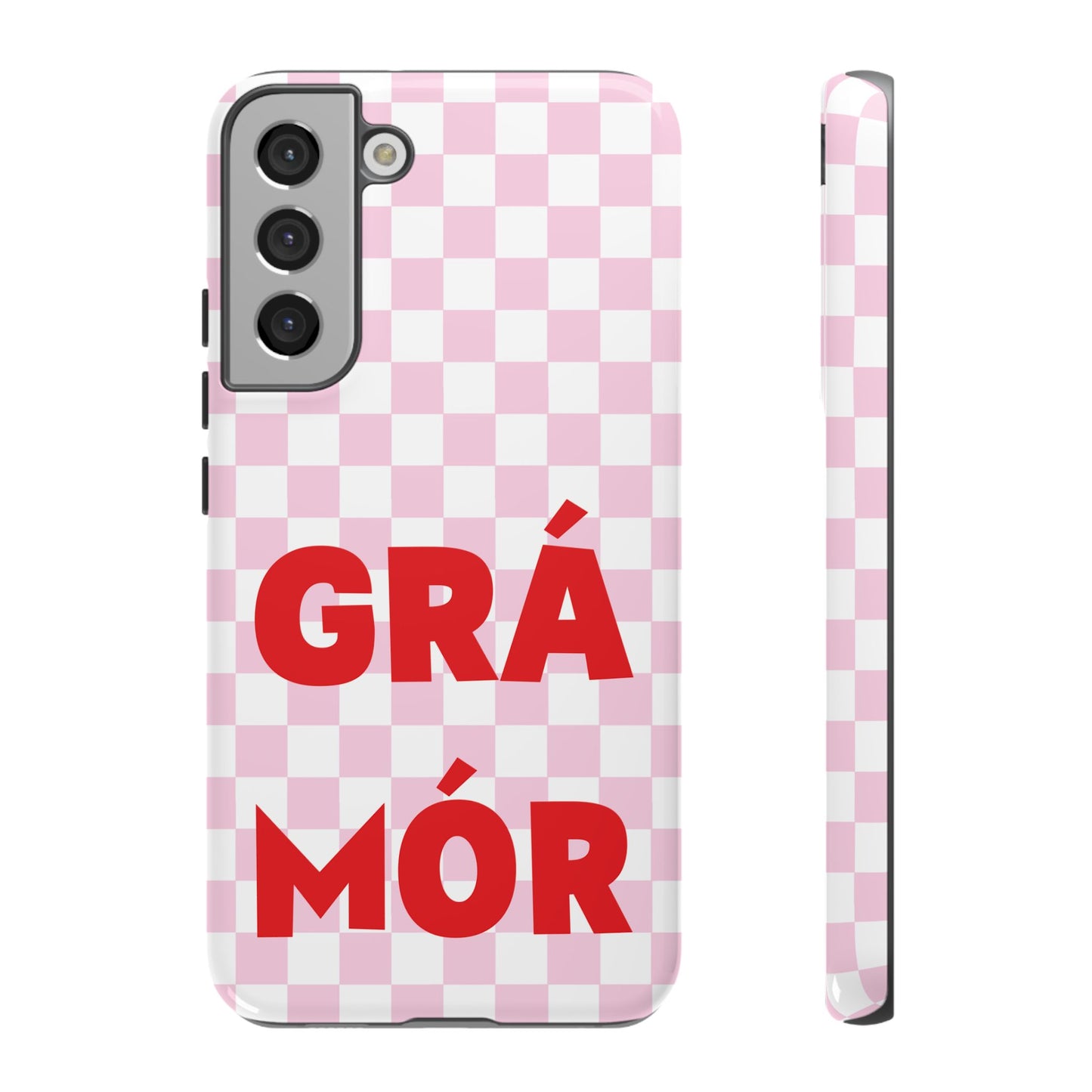 Pink Checked Grá Mór Tough Irish Phone Case