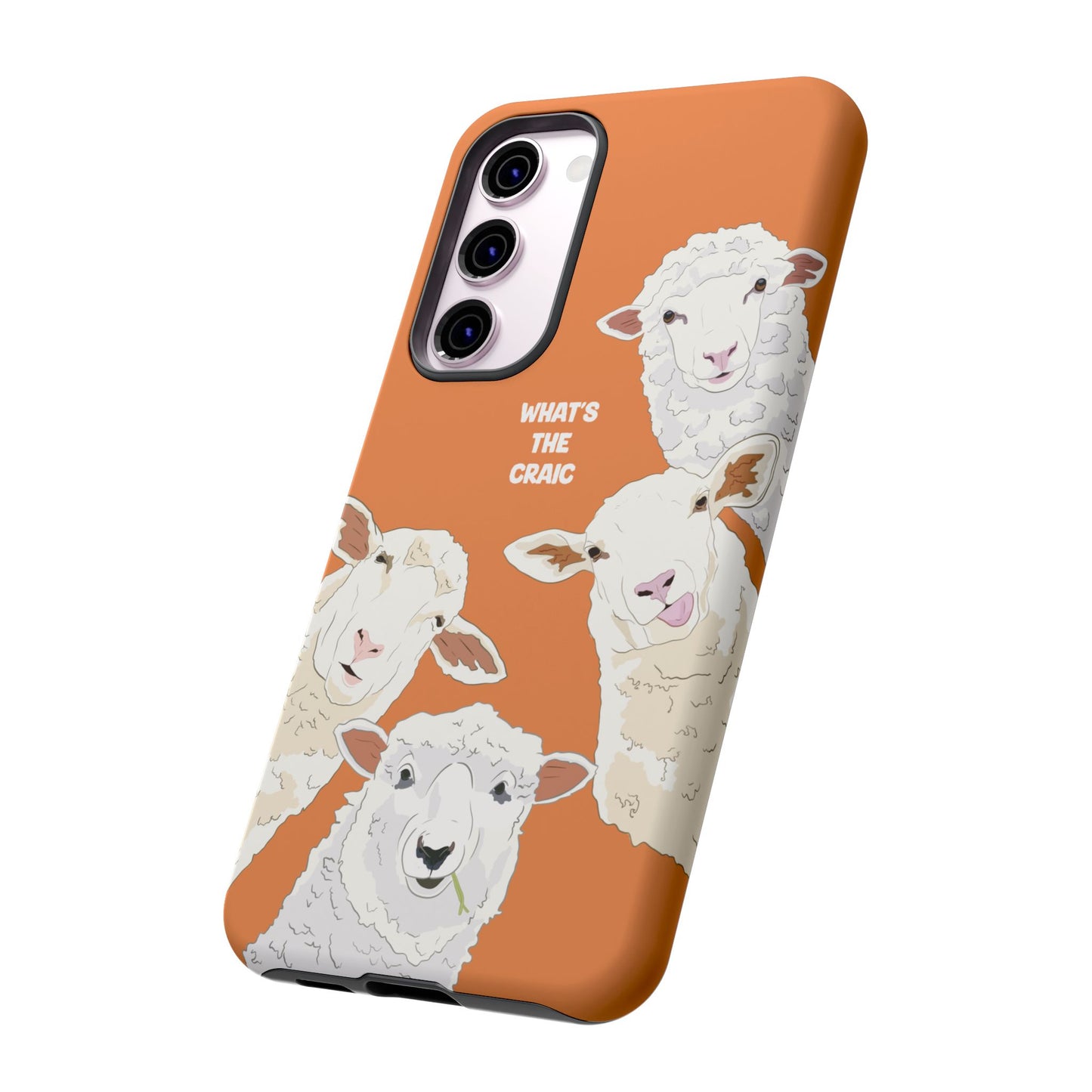 What's the Craic, Funny Sheep Burnt Orange Irish Phone Case