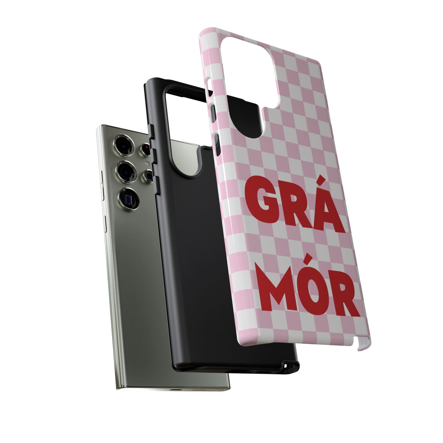Pink Checked Grá Mór Tough Irish Phone Case