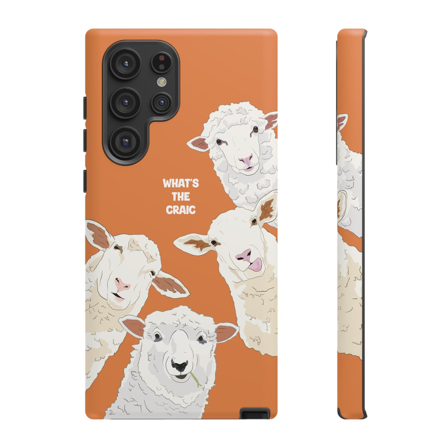 What's the Craic, Funny Sheep Burnt Orange Irish Phone Case