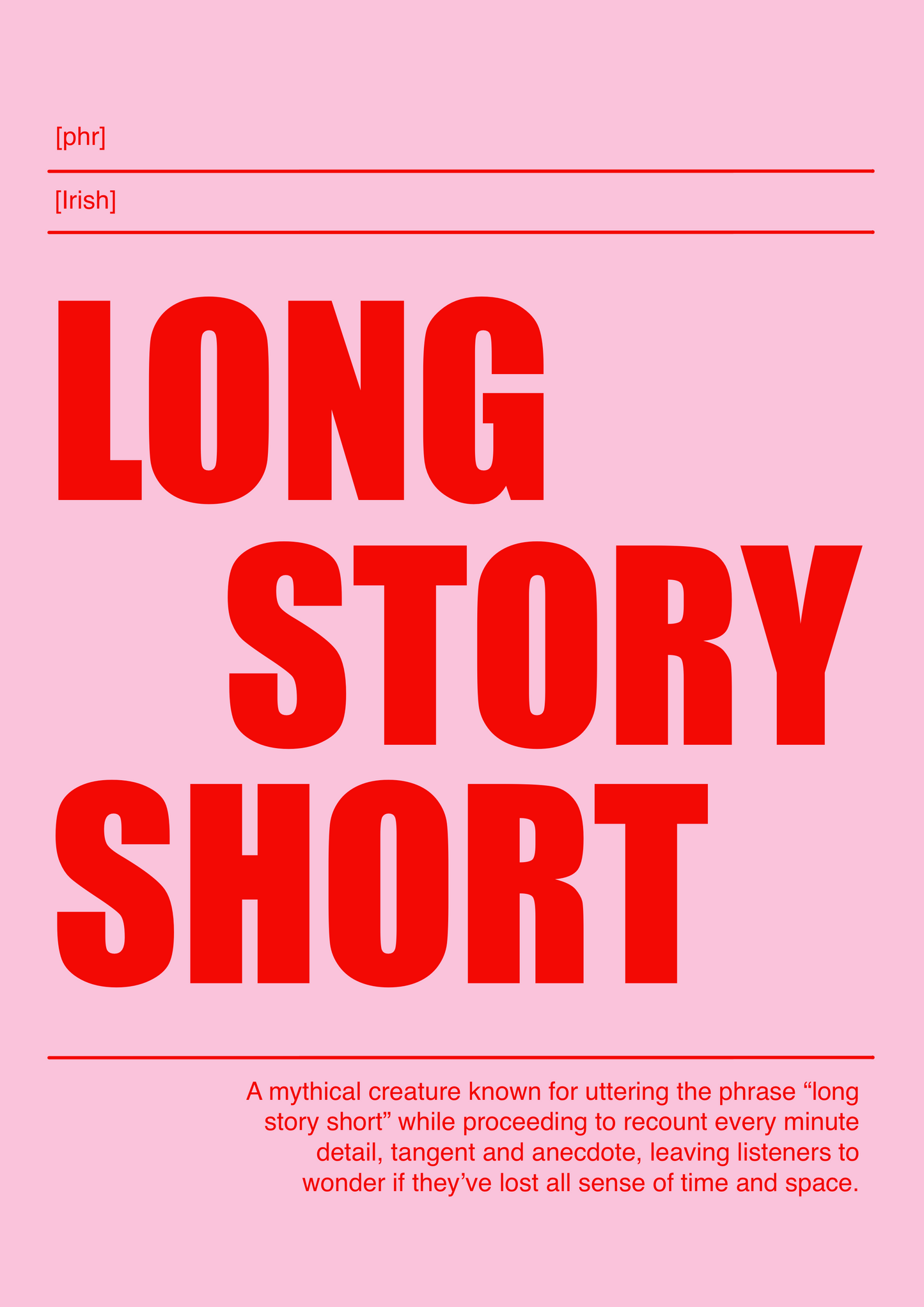 Long Story Short print - Funny Irish Sayings