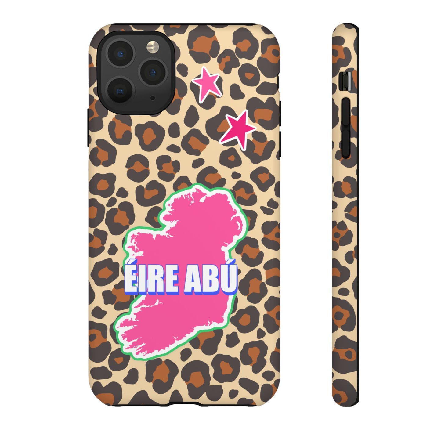 Colourful Leopard Print Design with Ireland Map Tough Irish Phone Case