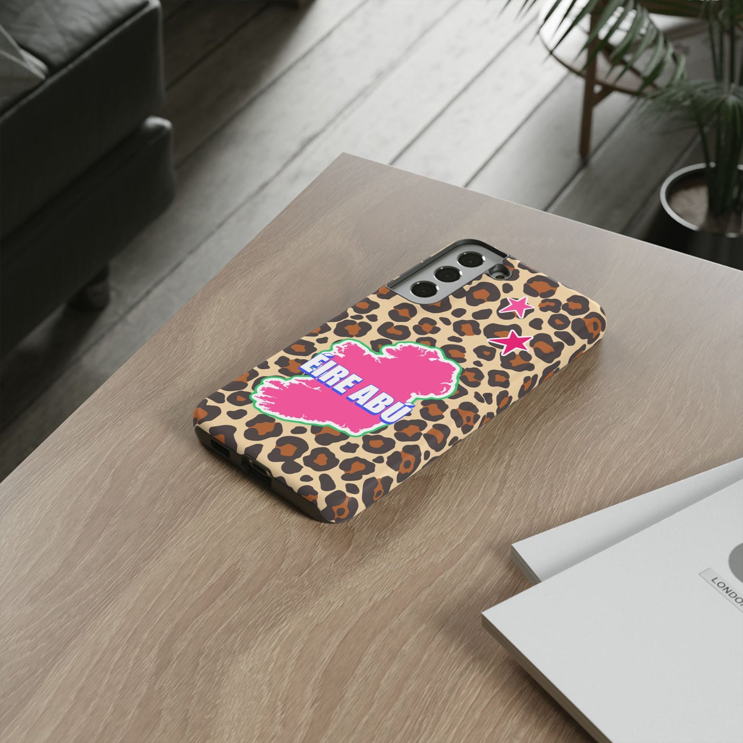 Colourful Leopard Print Design with Ireland Map Tough Irish Phone Case