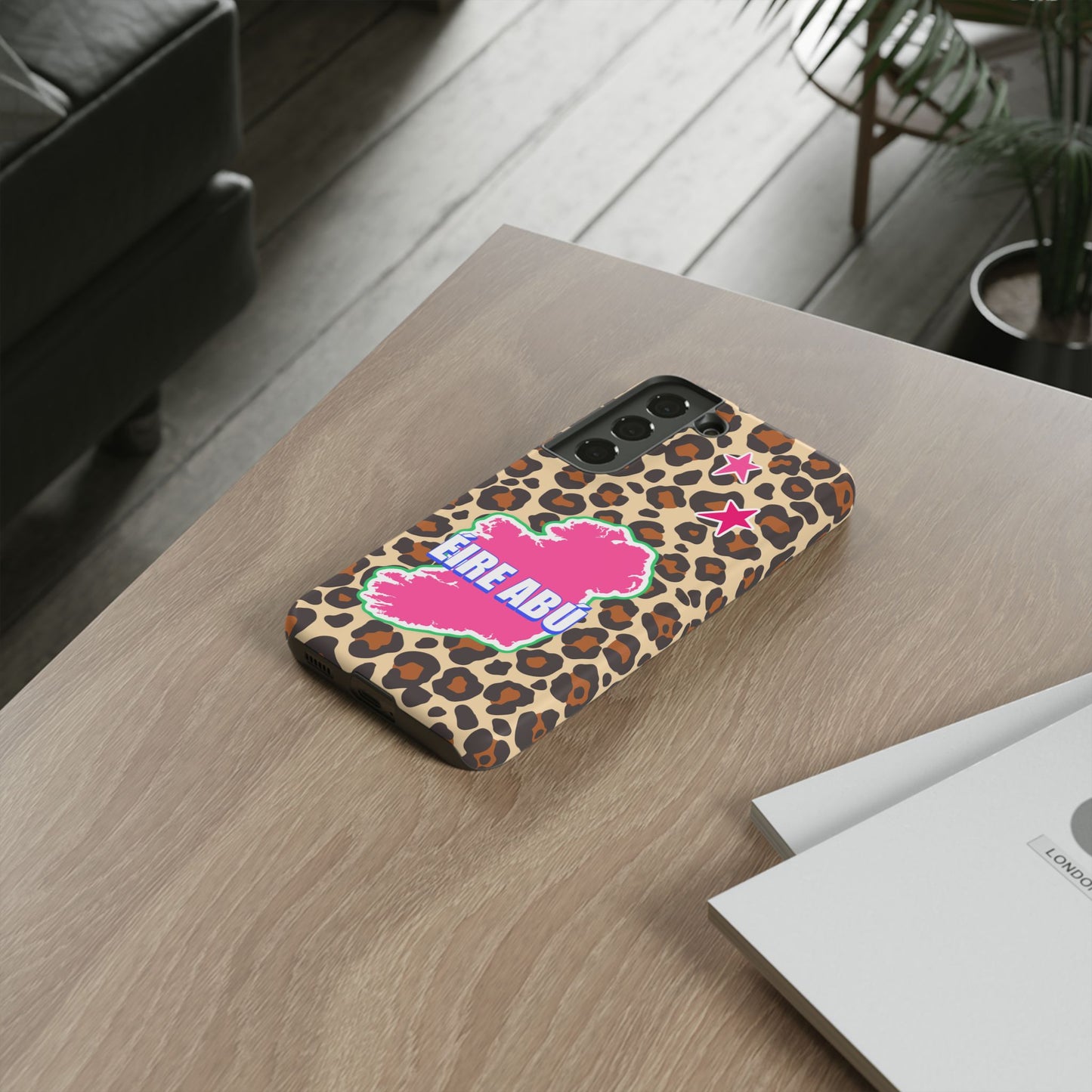 Colourful Leopard Print Design with Ireland Map Tough Irish Phone Case