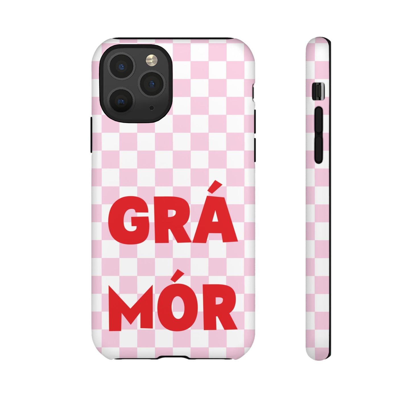Pink Checked Grá Mór Tough Irish Phone Case