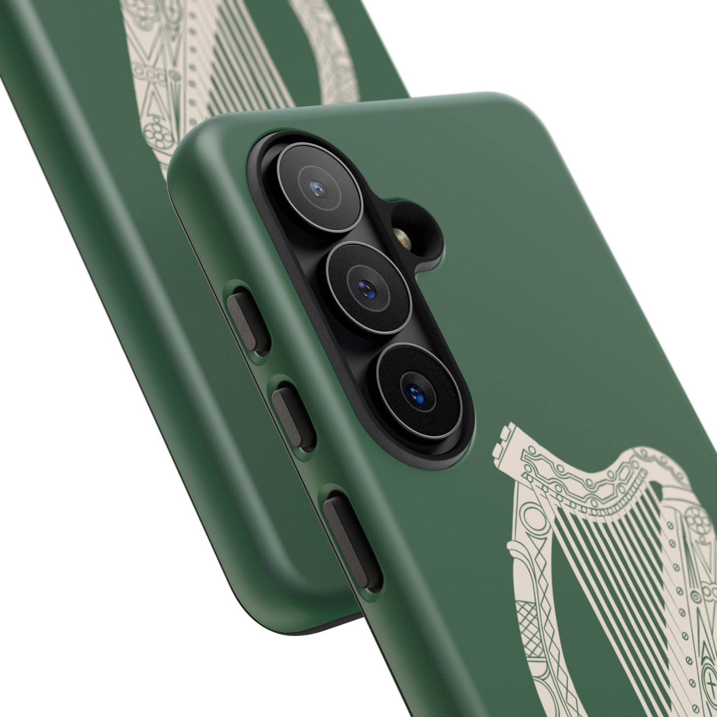Green Celtic Harp Tough Irish Phone Case, Ceol