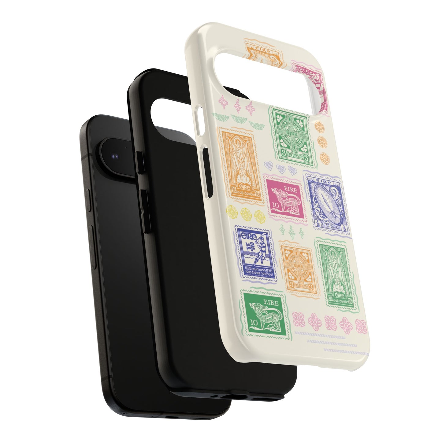 Colourful Vintage Irish Stamps and Celtic Symbols Tough Phone Case