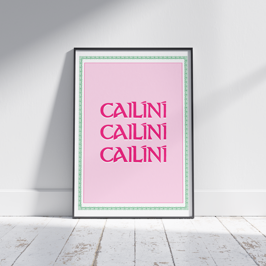 Cailíní Poster, Irish Womens Print - Gaeilge art. Girls in Ireland