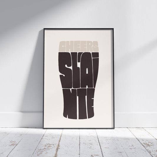Guinness Cheers Sláinte Print: Irish Home Decor