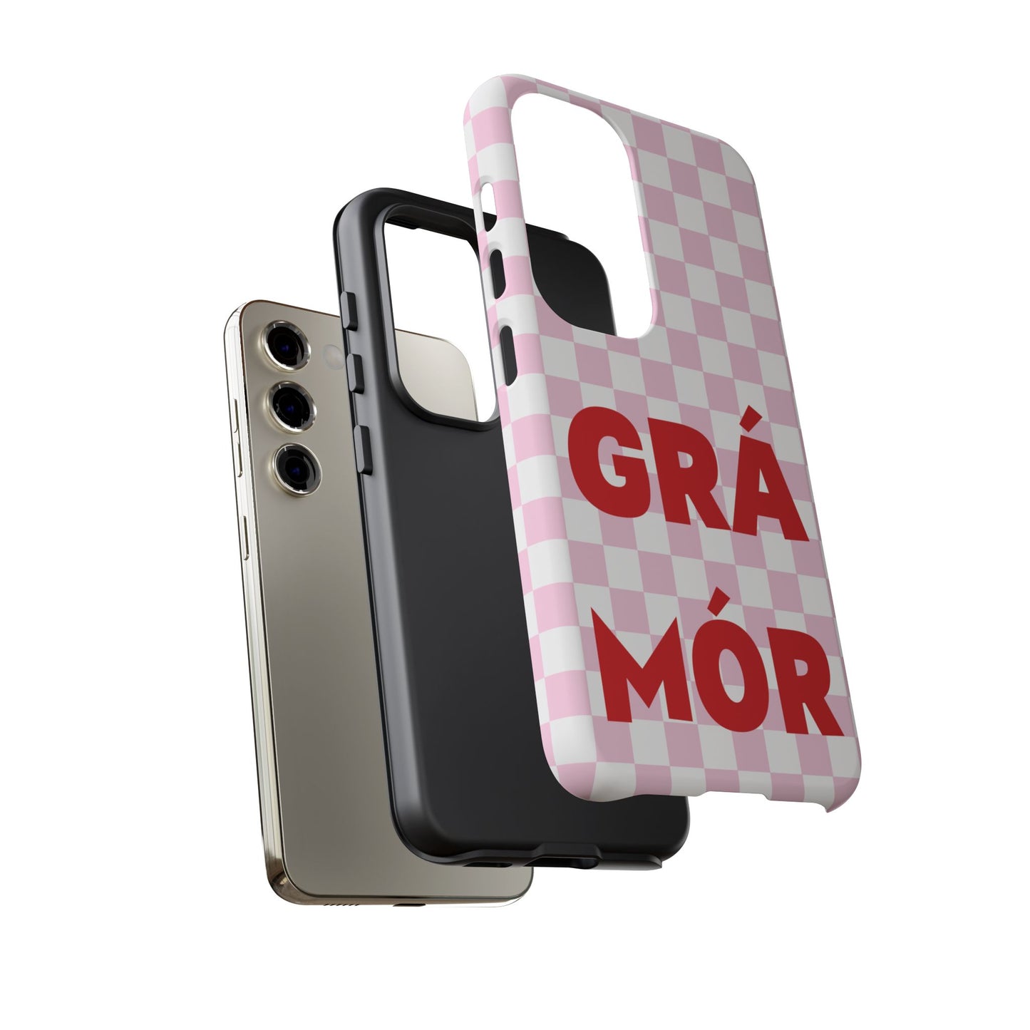 Pink Checked Grá Mór Tough Irish Phone Case