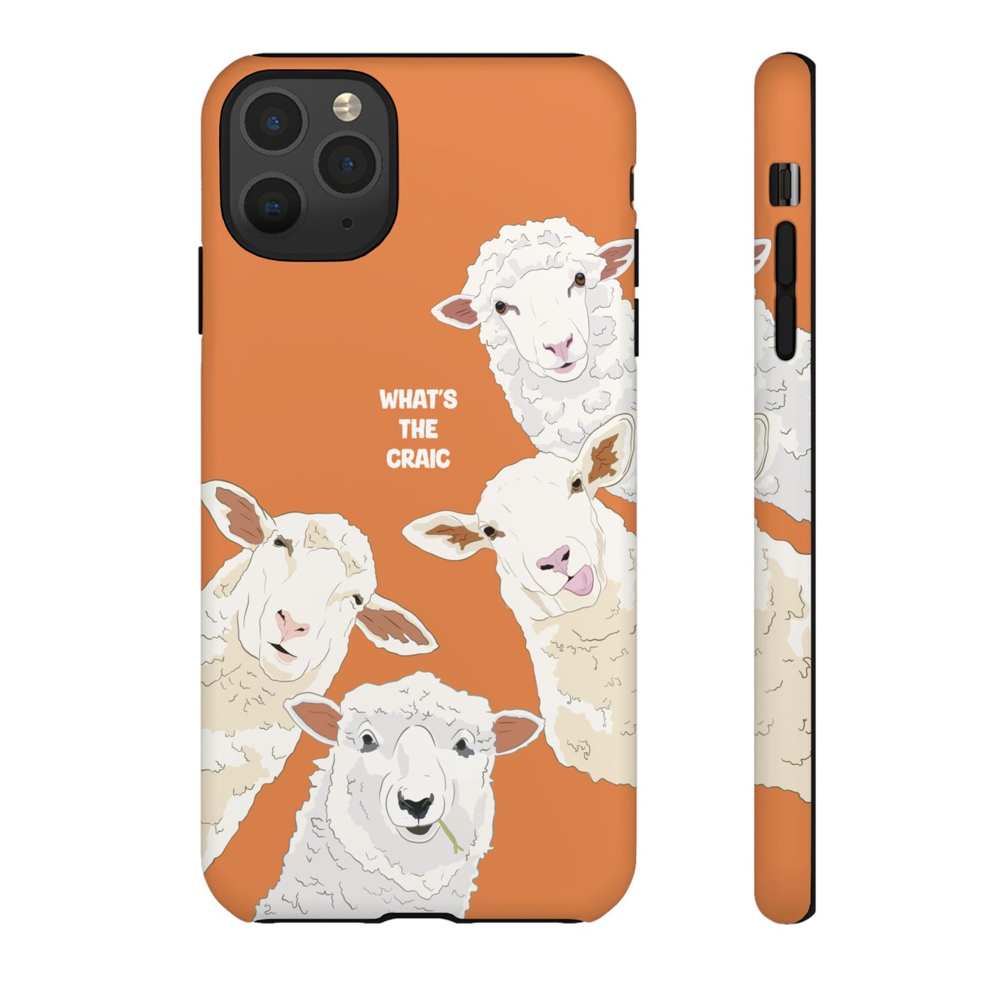 What's the Craic, Funny Sheep Burnt Orange Irish Phone Case