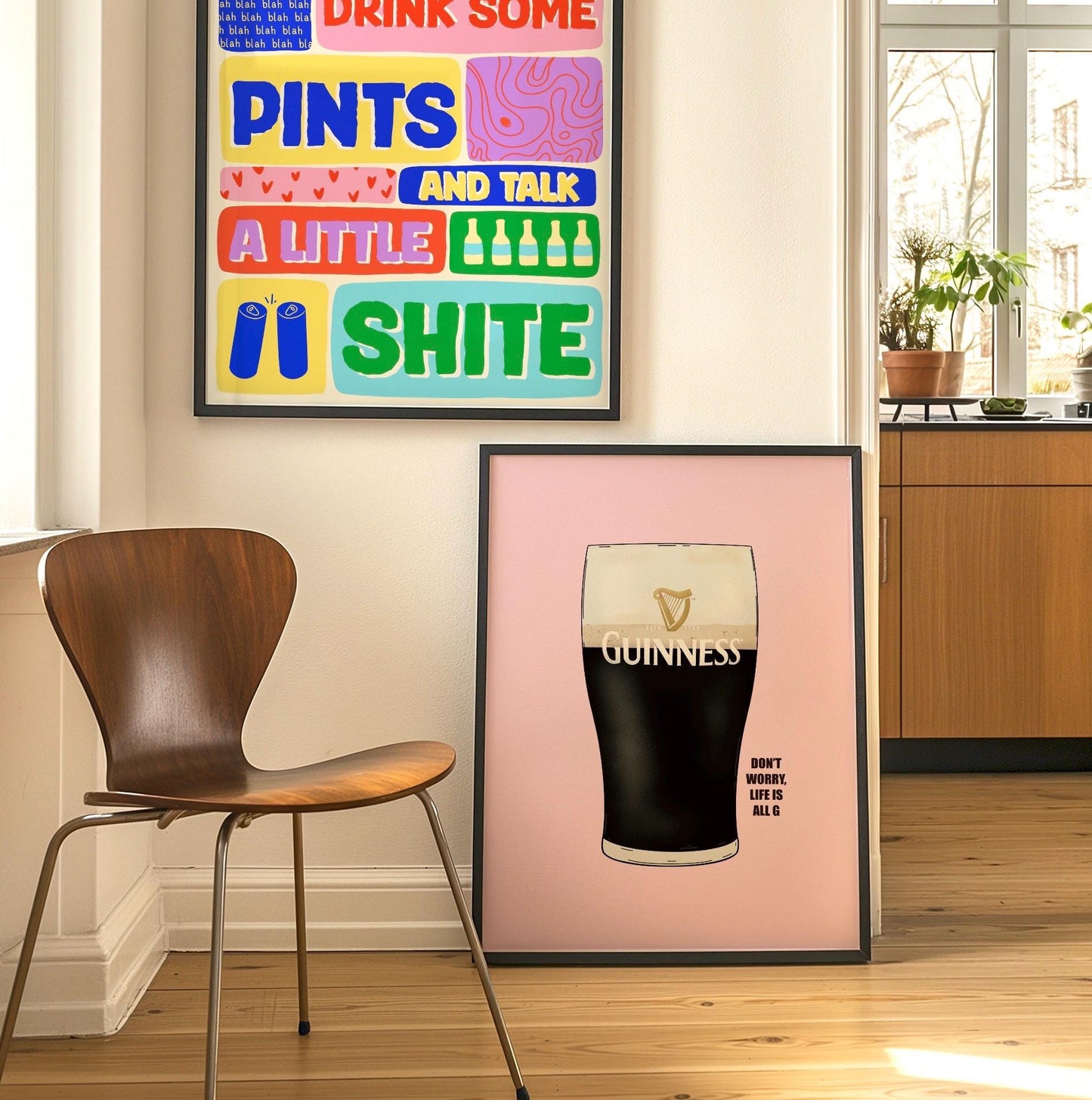 Guinness Pint Print | Split the G, life is all G | Irish Home Decor