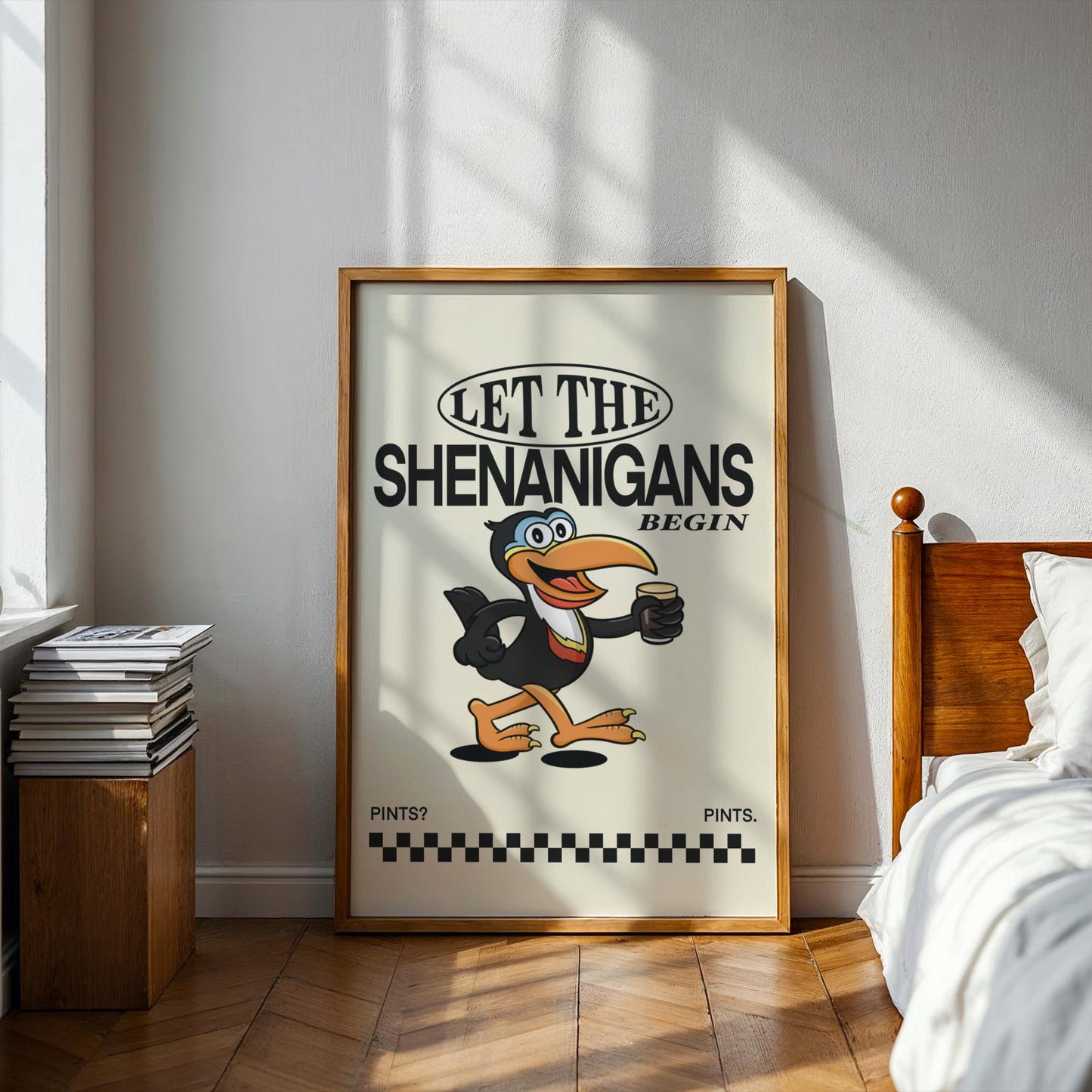 Guinness Toucan; Let the Shenanigans Begin | Retro Irish Print | Pints print