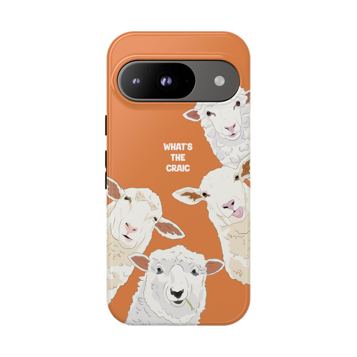 What's the Craic, Funny Sheep Burnt Orange Irish Phone Case