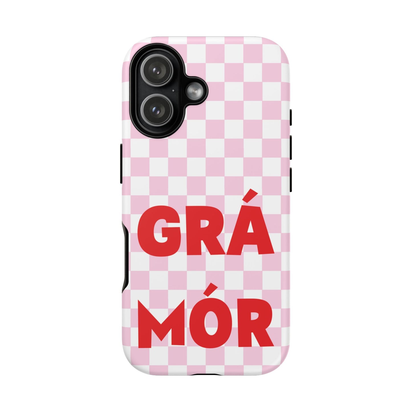 Pink Checked Grá Mór Tough Irish Phone Case