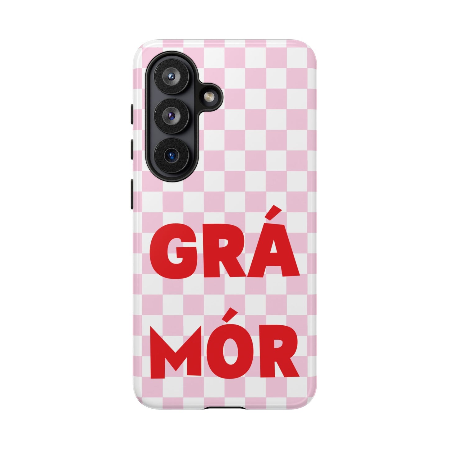 Pink Checked Grá Mór Tough Irish Phone Case