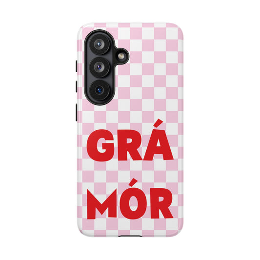 Pink Checked Grá Mór Tough Irish Phone Case