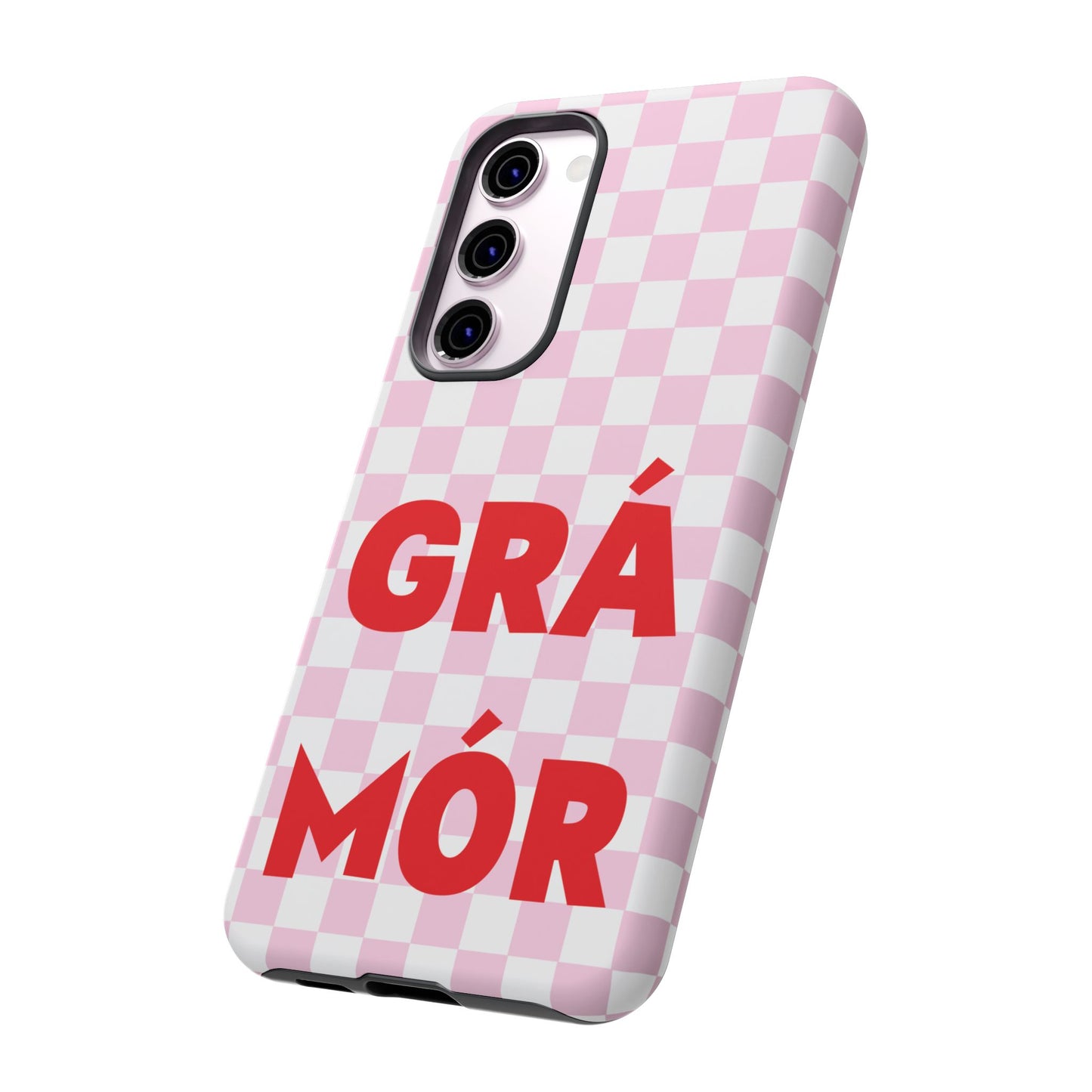 Pink Checked Grá Mór Tough Irish Phone Case