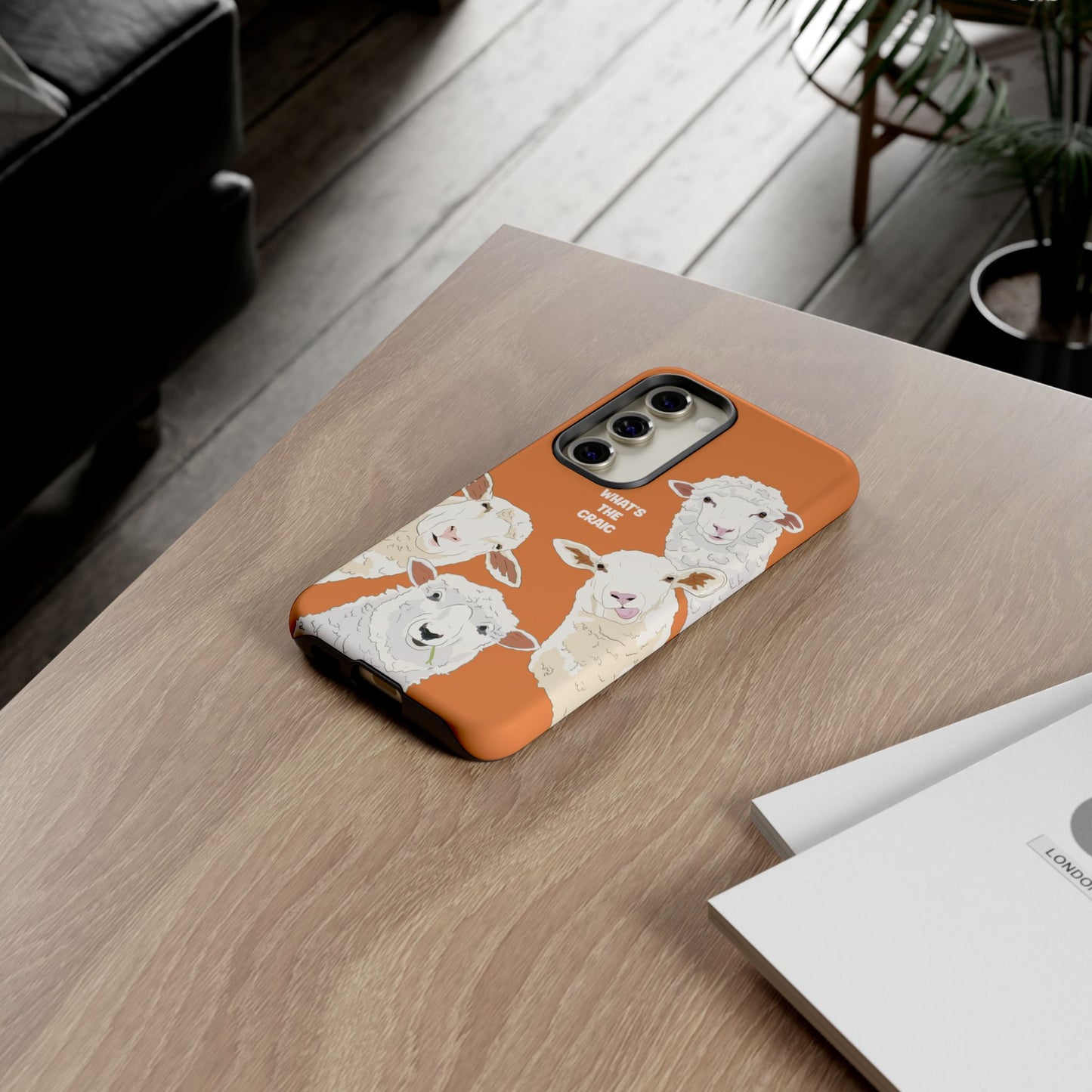 What's the Craic, Funny Sheep Burnt Orange Irish Phone Case