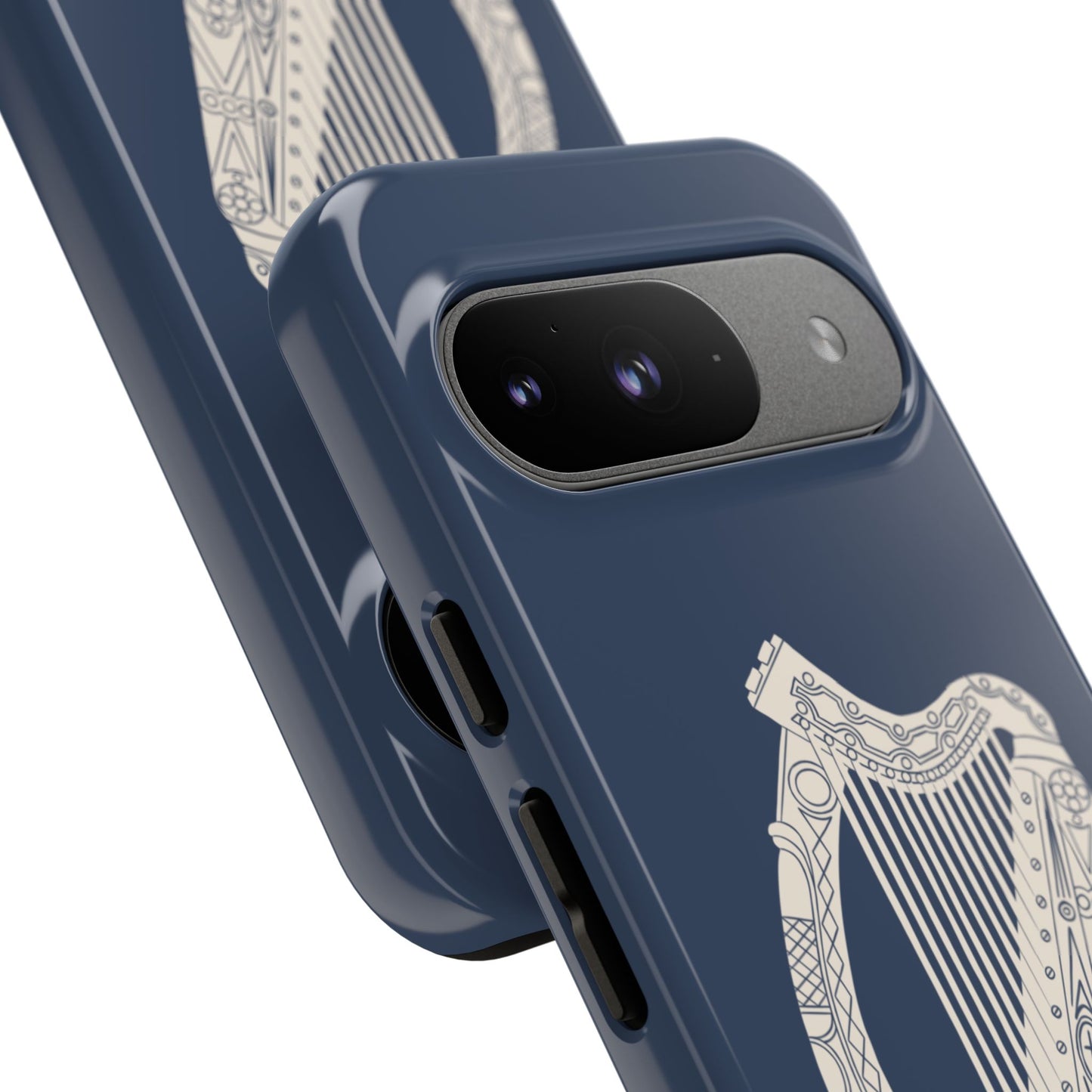 Navy Celtic Harp Tough Irish Phone Case, Ceol