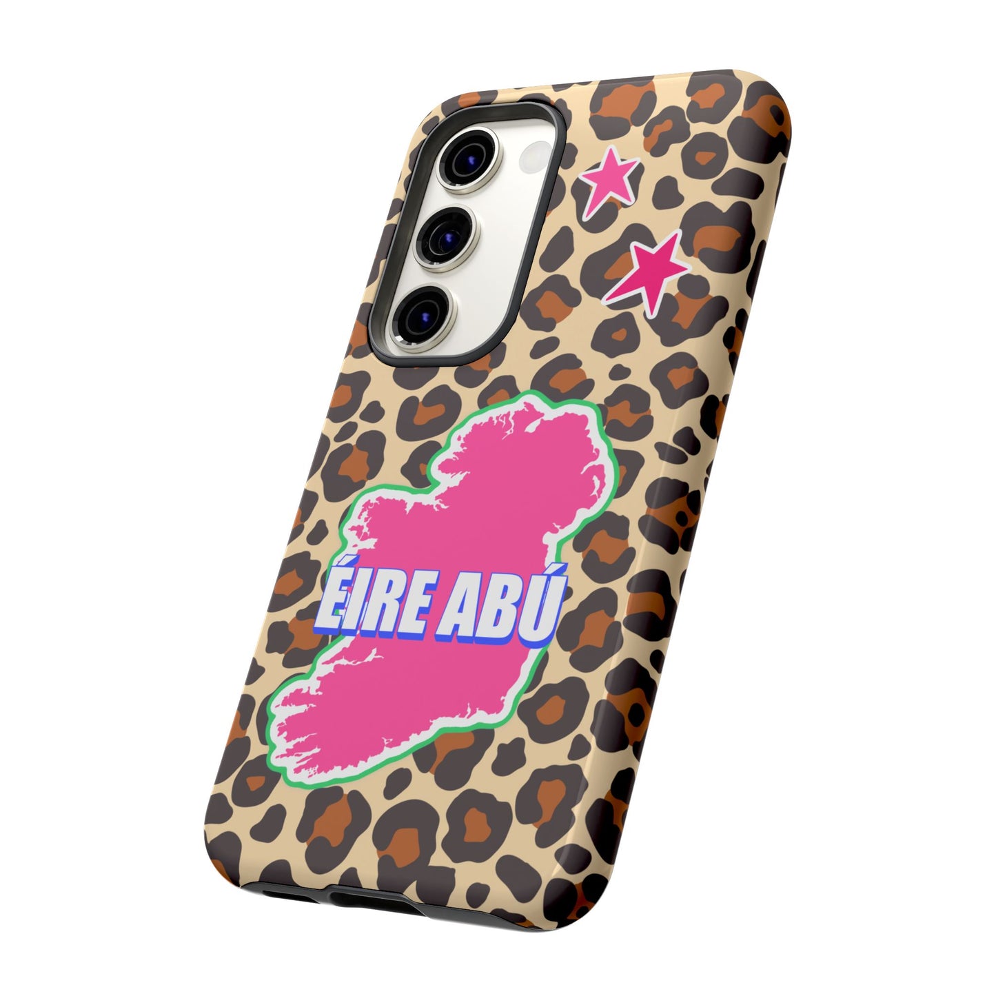 Colourful Leopard Print Design with Ireland Map Tough Irish Phone Case