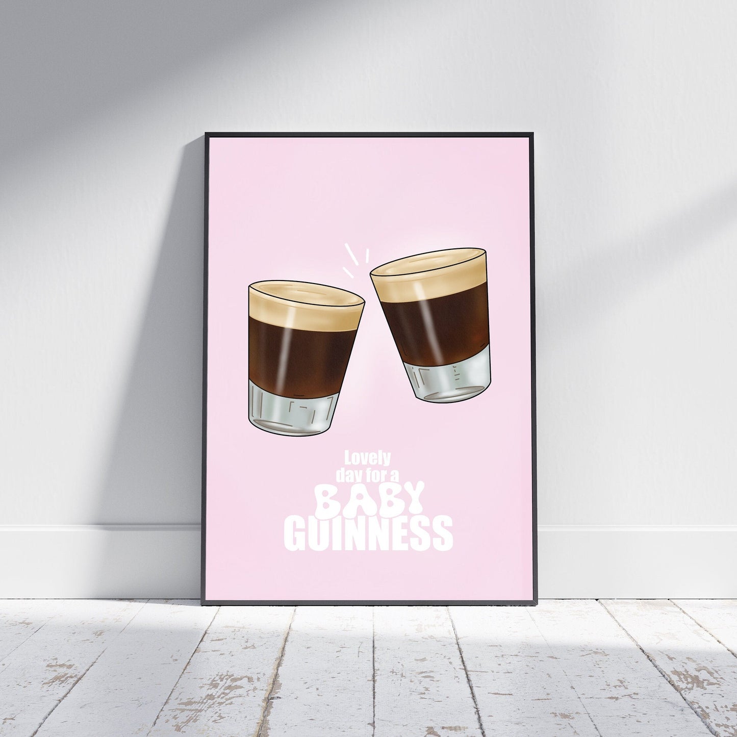 Baby Guinness Shot Print: Irish Cheers Art - Lovely day for a Baby Guinness