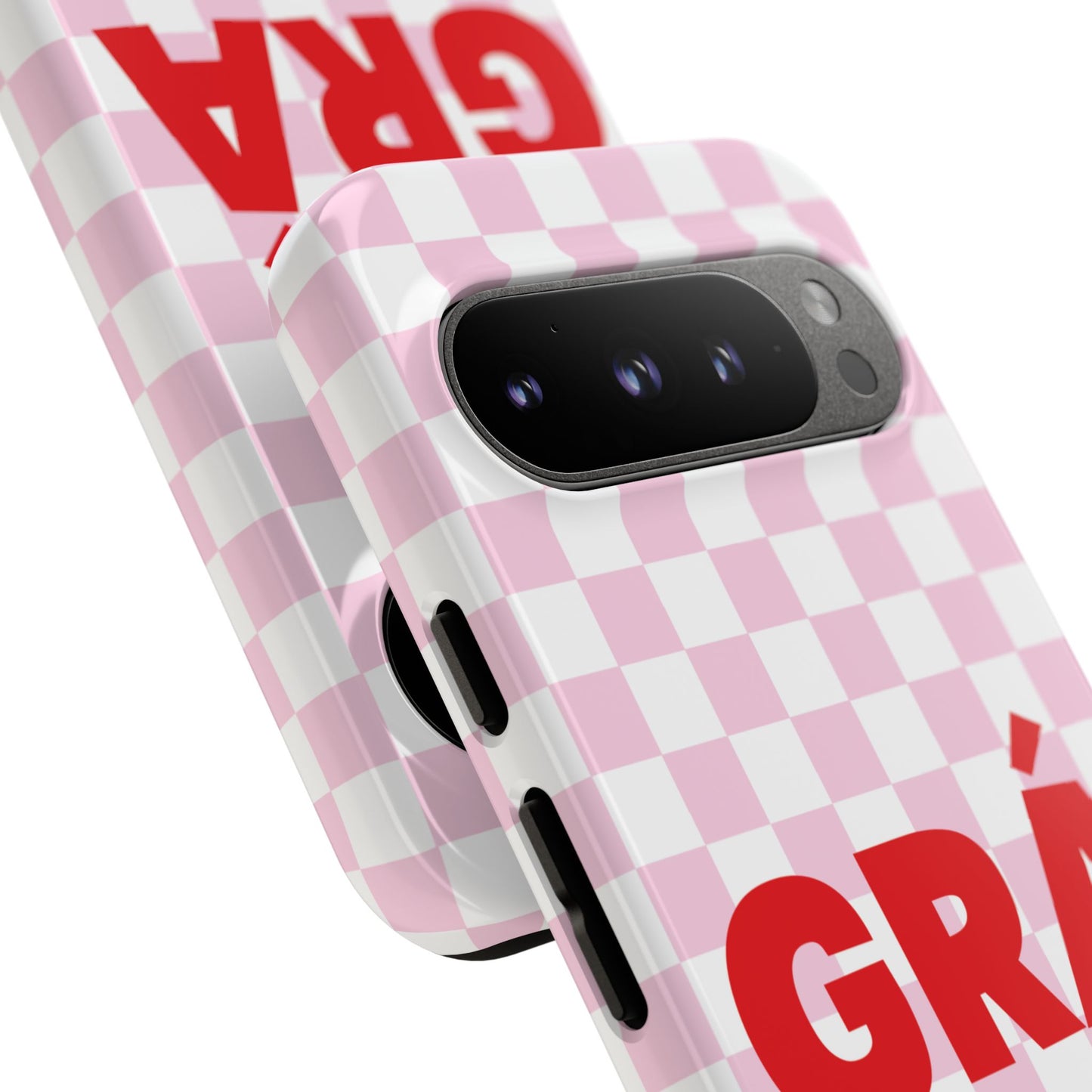 Pink Checked Grá Mór Tough Irish Phone Case