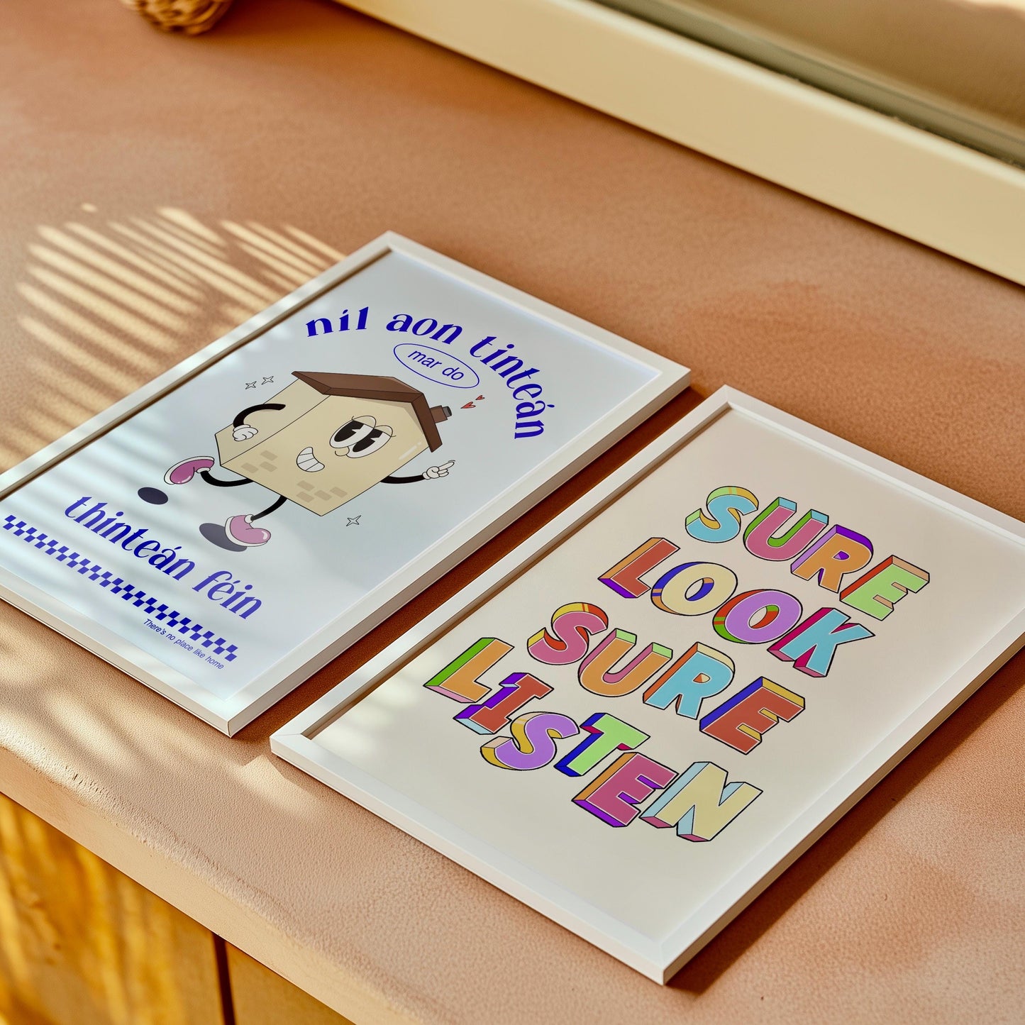 Retro Irish Home Print: Ireland Art, Níl Aon Tinteán Mar do Thinteán Fein