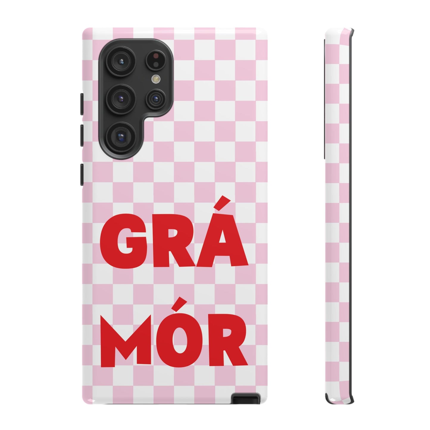 Pink Checked Grá Mór Tough Irish Phone Case