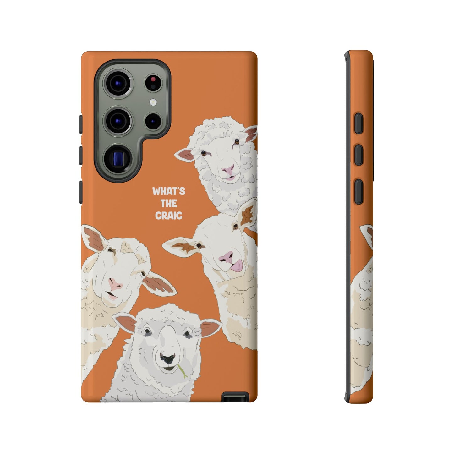 What's the Craic, Funny Sheep Burnt Orange Irish Phone Case