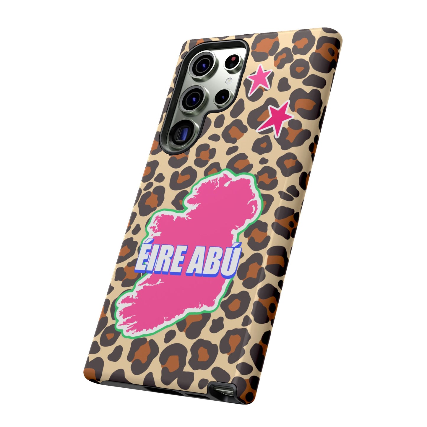 Colourful Leopard Print Design with Ireland Map Tough Irish Phone Case