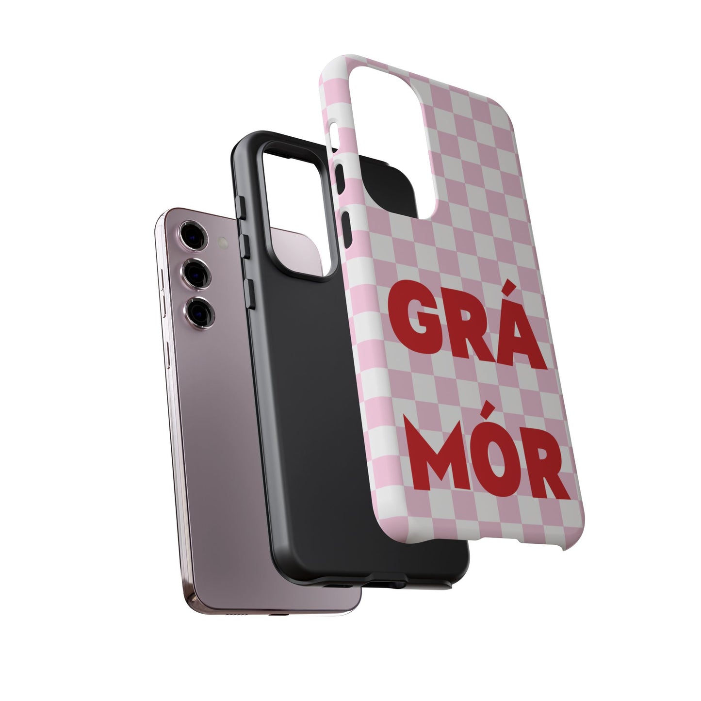 Pink Checked Grá Mór Tough Irish Phone Case