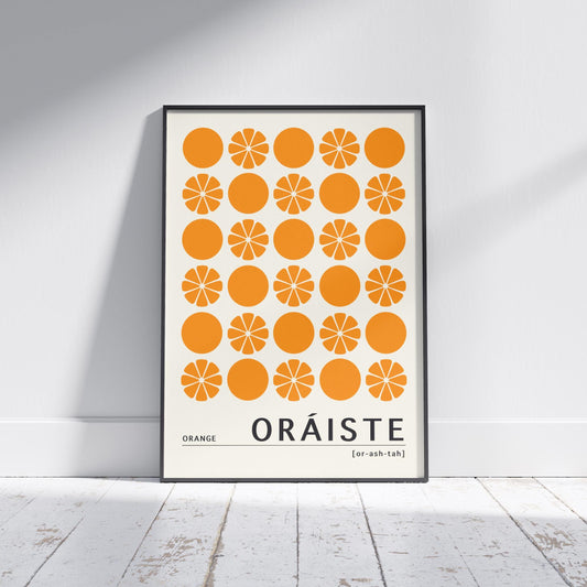 Orange Irish Print - Oráiste. Irish colour art