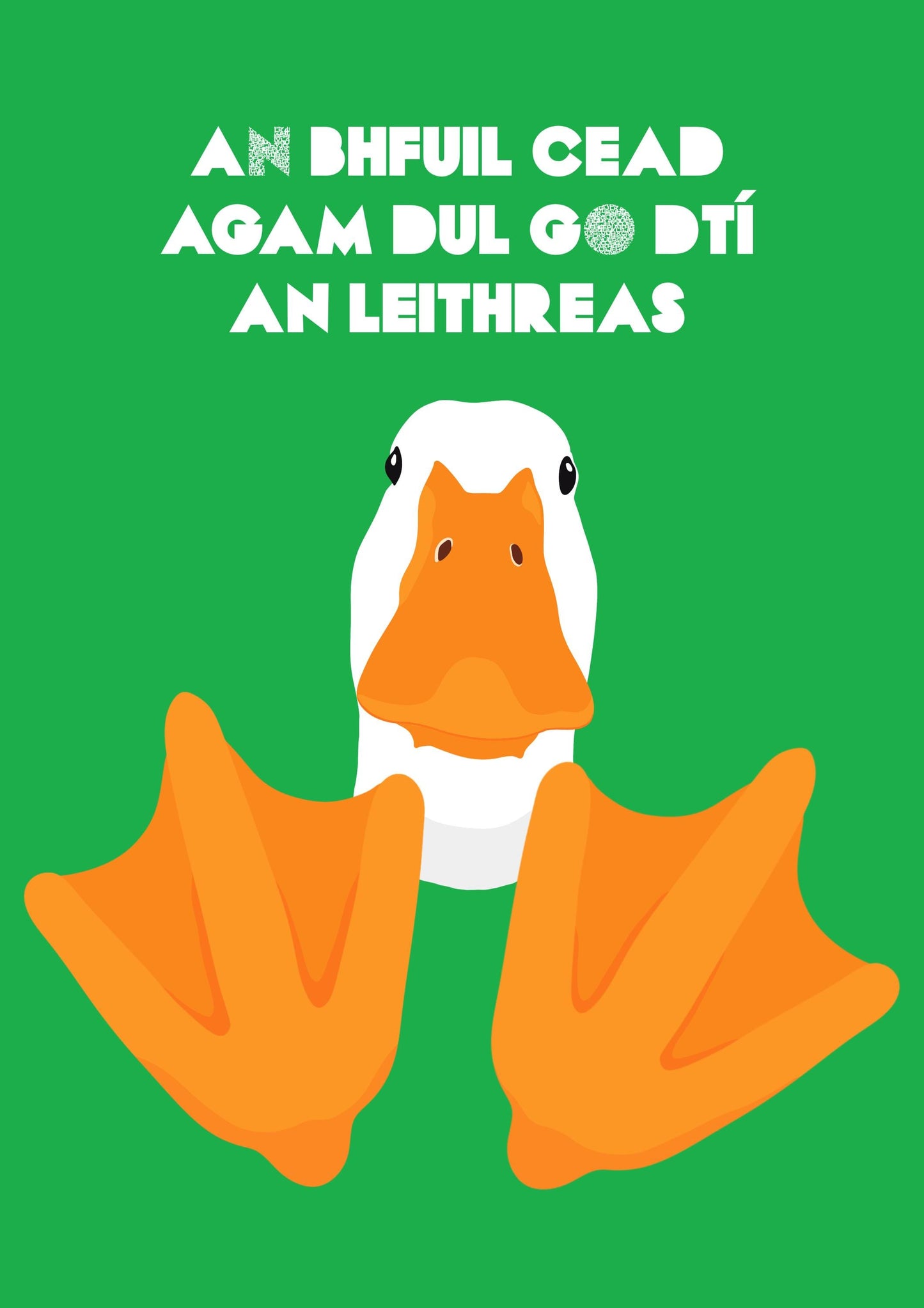 Funny Irish Toilet Print: An bhfuil cead agam dul go dtí an leithreas