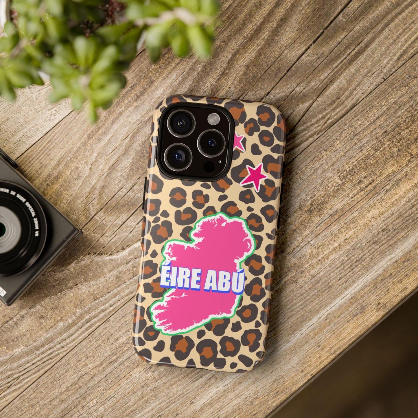 Colourful Leopard Print Design with Ireland Map Tough Irish Phone Case
