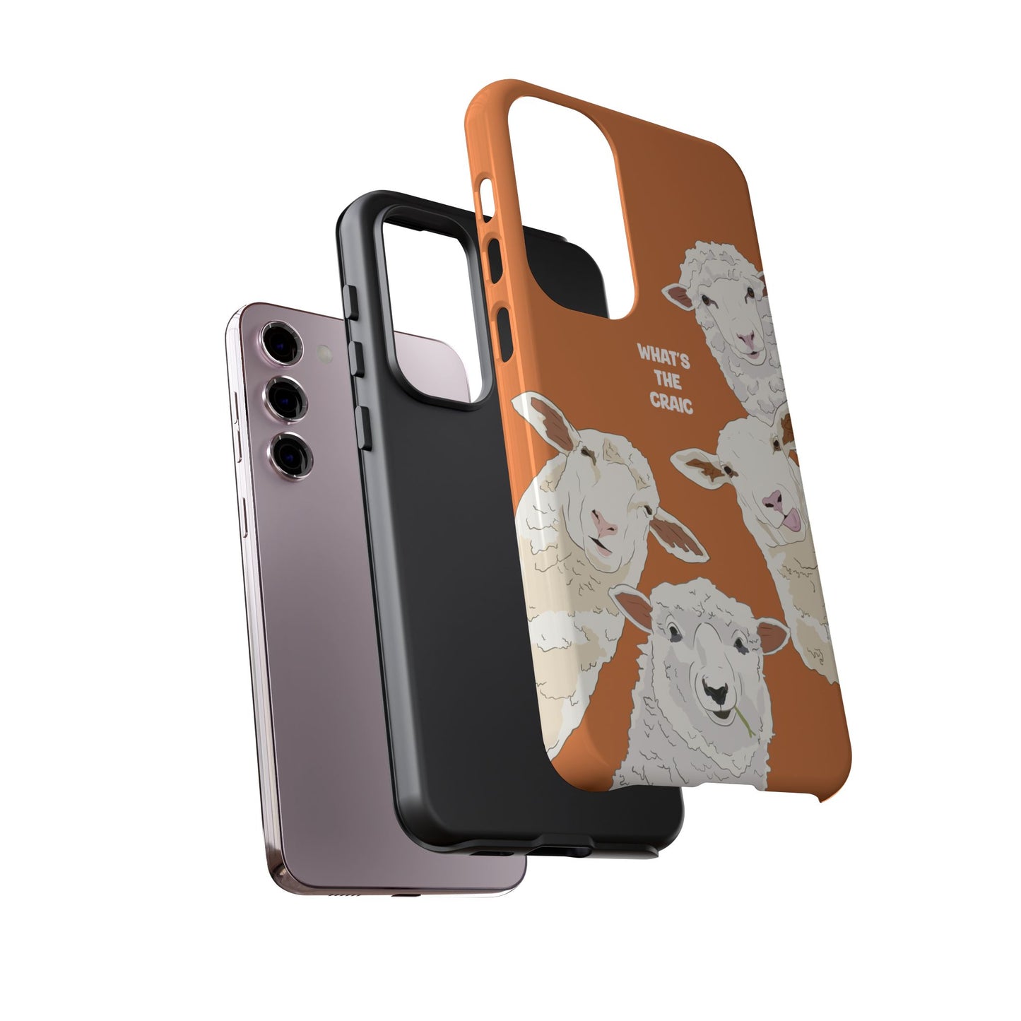 What's the Craic, Funny Sheep Burnt Orange Irish Phone Case
