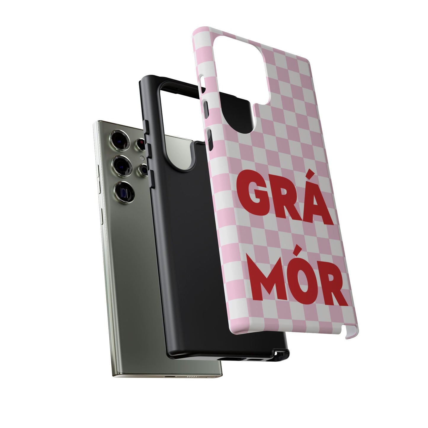 Pink Checked Grá Mór Tough Irish Phone Case