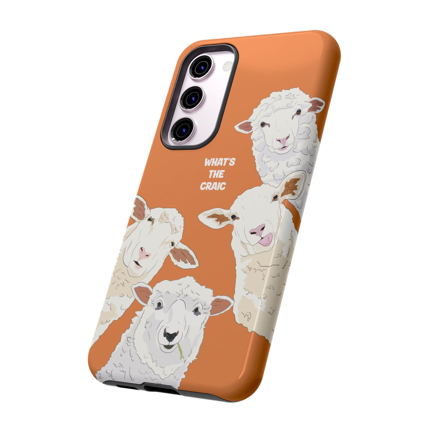 What's the Craic, Funny Sheep Burnt Orange Irish Phone Case