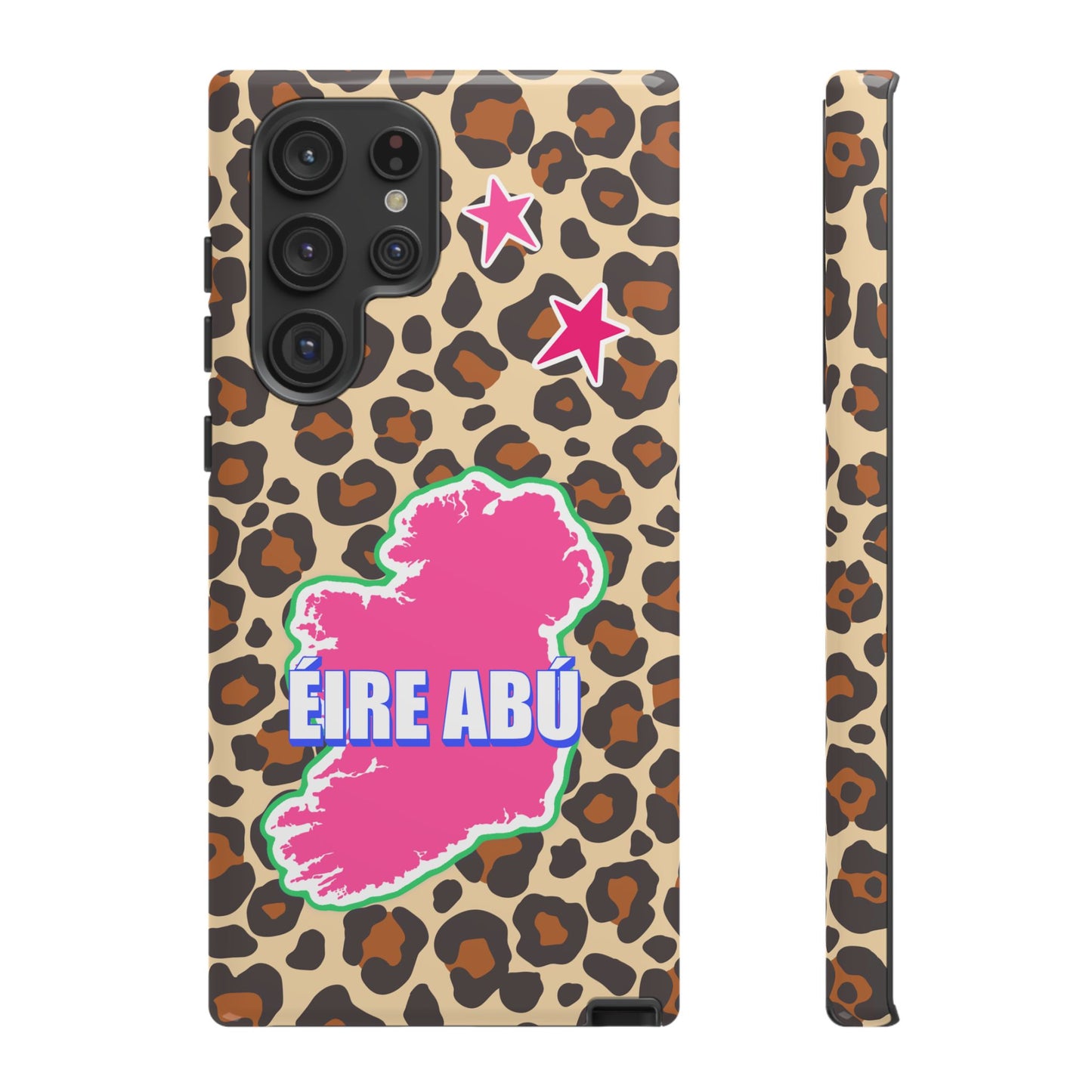 Colourful Leopard Print Design with Ireland Map Tough Irish Phone Case