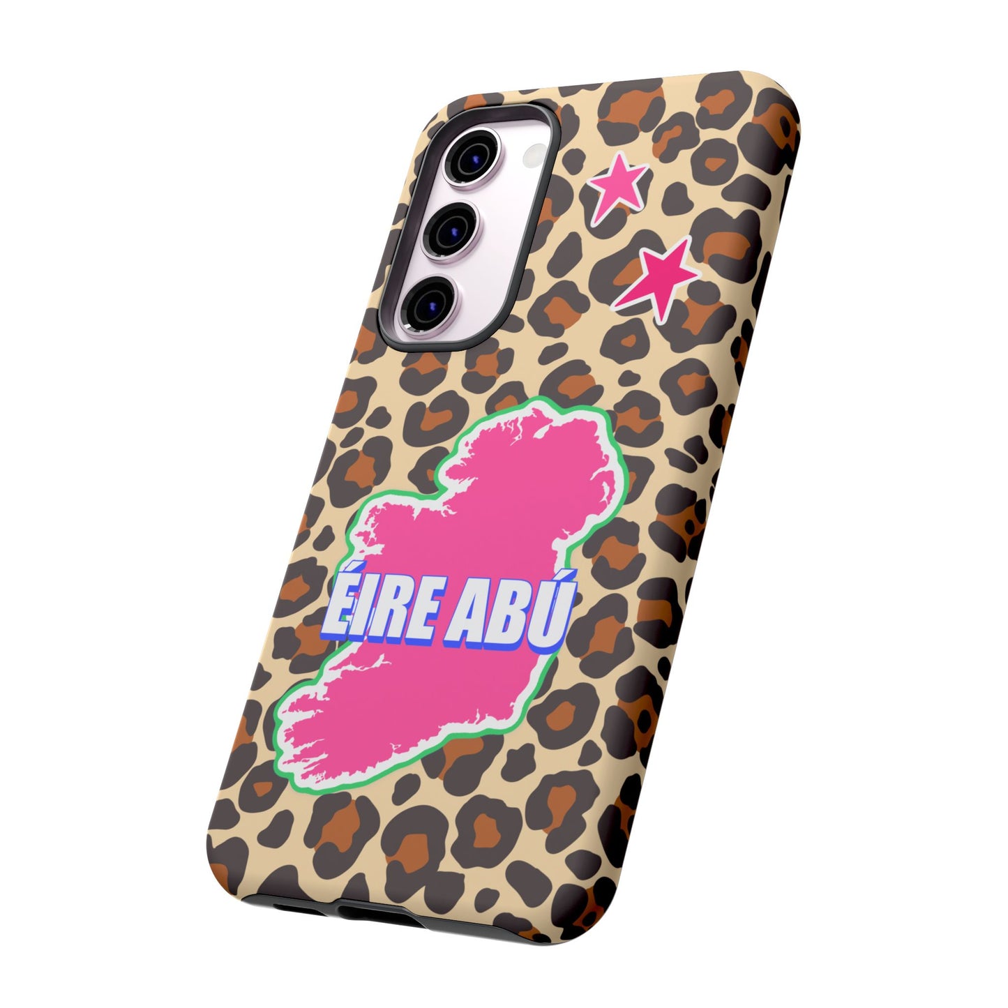 Colourful Leopard Print Design with Ireland Map Tough Irish Phone Case